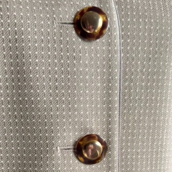 Vintage 80s Tan Polka Dot Oversized Blazer - Picture 8 of 13